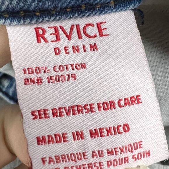 Revice Denim Super 80’s Button Fly High Rise Straight Leg Jeans Distressed - Picture 9 of 10